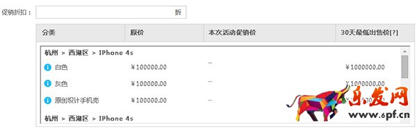 含區間價商品